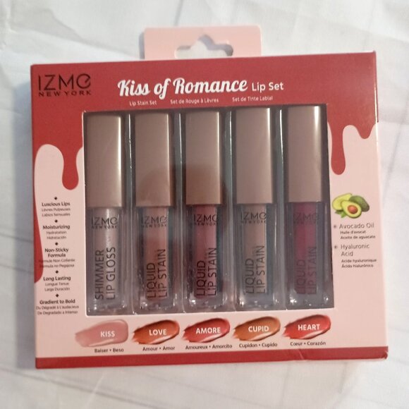 Izmé New York Kiss of Romance Lip Set 5 Colors Avocado Oil Hyaluronic Acid - Picture 1 of 6